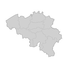 Map of Belgium divided to regions. Outline map. Vector illustration.