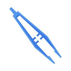 Surgical Straight Tweezers, Medical Forceps Vector Illustration on White Background