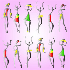 vector illustration of a dancing girl