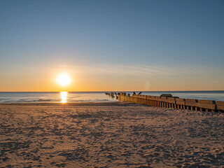 View of beautiful sunset on Baltic Sea Estonia