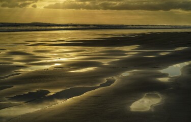 sunset at beaches in New Zealand