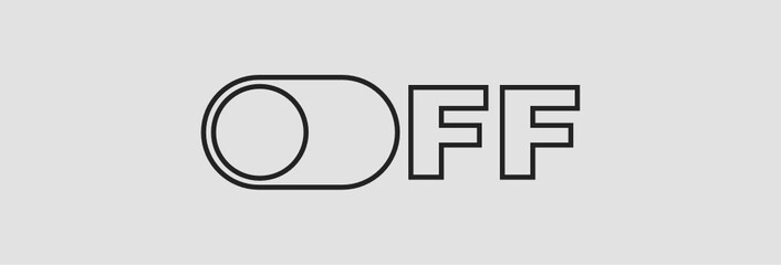 Off toggle switch button. Minimal design switch button logo. 
