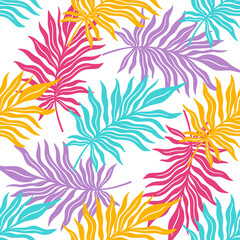 Fototapeta na wymiar Seamless Pattern tropical plant.Botanical floral background.Design for home decor, fabric, carpet, wrapping.