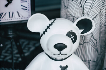 Figurine en plastique ours noir et blanc mignon - Décoration d'intérieur design de maison