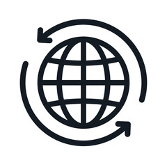 Fototapeta premium Worldwide Shipping line icon, outline vector sign, linear style pictogram isolated on white. Symbol, logo illustration