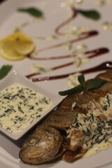 Fish with special presentation. Food 