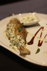 Fish with special presentation. Food 