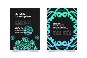 Modern luxury mandala template, great for invitation, flyer, abstract background, or other, ready to use, editable group and printed. A4 size vector.
