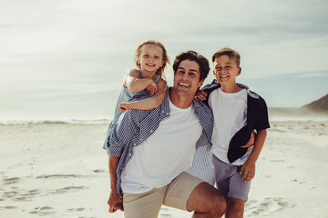 Family on summer beach vacation
