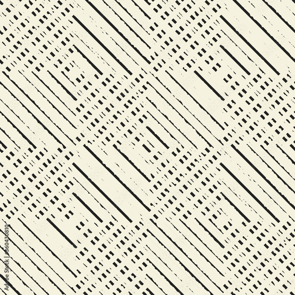 Poster Abstract seamless striped geometric pattern on texture background in retro colors. Vector striped pattern can be used for ceramic tile, wallpaper, linoleum, textile, web page background