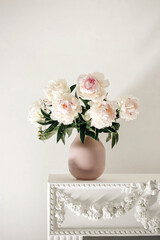 bouquet of peonies in a vase