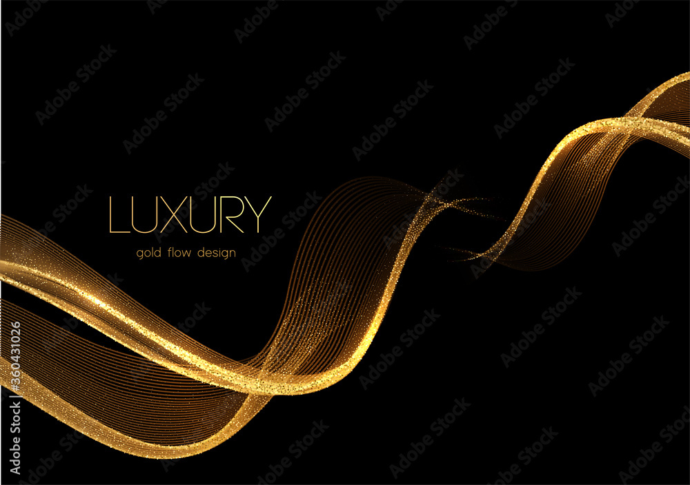 Aufkleber abstract shiny color gold wave design element