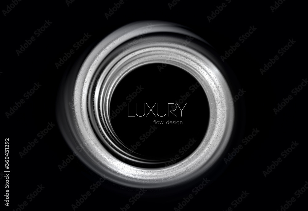 Poster Abstract shiny color silver wave design element