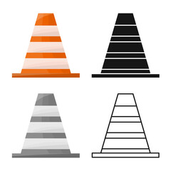 Vector illustration of block and road icon. Web element of block and cone stock symbol for web.