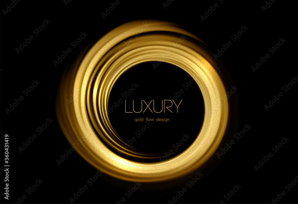 Poster Abstract shiny color gold wave design element