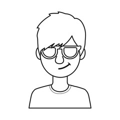 Isolated object of guy and contempt sign. Collection of guy and glasses stock symbol for web.
