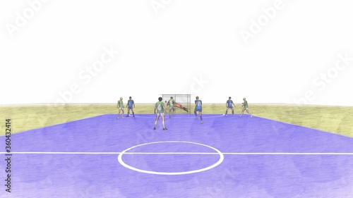 フットサル 屋外 ゴールシーン スライディング有り イラスト8 Ballpark Wall Mural Ballpa Hiro Studio