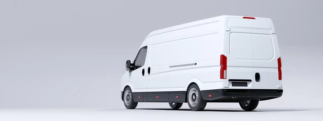 Foto op Plexiglas Commercial van truck on white background. Transport and shipping © Photocreo Bednarek