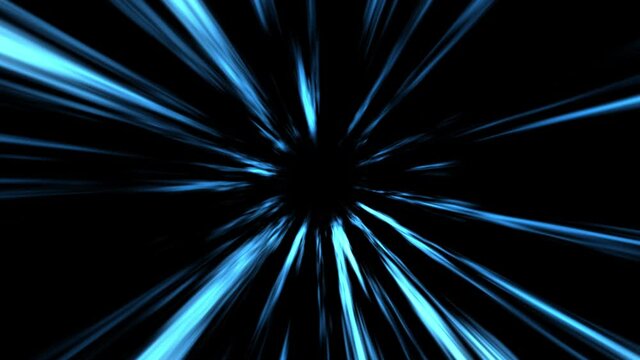 Abstract Moving High Tech Lines. Dynamic Animation Of Seamless Loop. Concept For Space Time Travel, Warp Speed, Future Transportation,  Sci Fi Beam, Next Gen. Super Fast Car Night Traffic Lights.