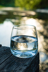 glass of clean water outdoor