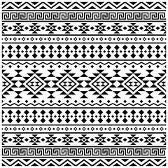 Native seamless pattern design vector in black white color