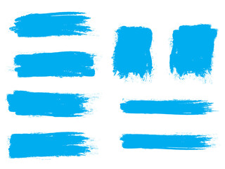 Green brush stroke set isolated on white background. Trendy brush stroke vector for ink paint, grunge backdrop, dirt banner, watercolor design and dirty texture. Brush stroke vector