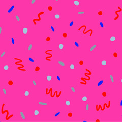 Seamless Confetti Pattern in Pink