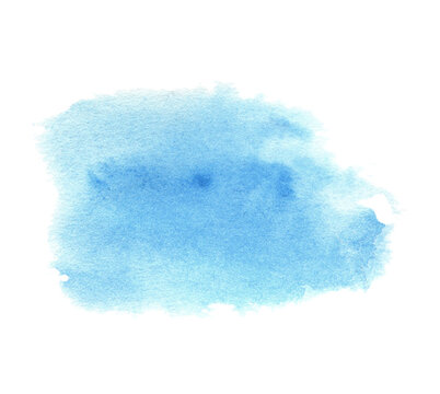 Abstract light blue sky watercolor stain. Watercolor hand drawn texture for backgrounds, cards, banners.