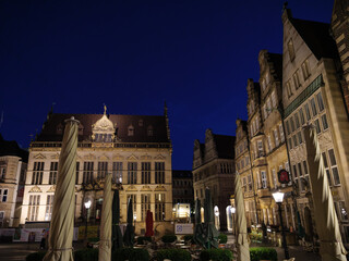 Nachts in der Hansestadt Bremen
