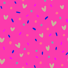 Cute Heart Seamless Pattern in Pink