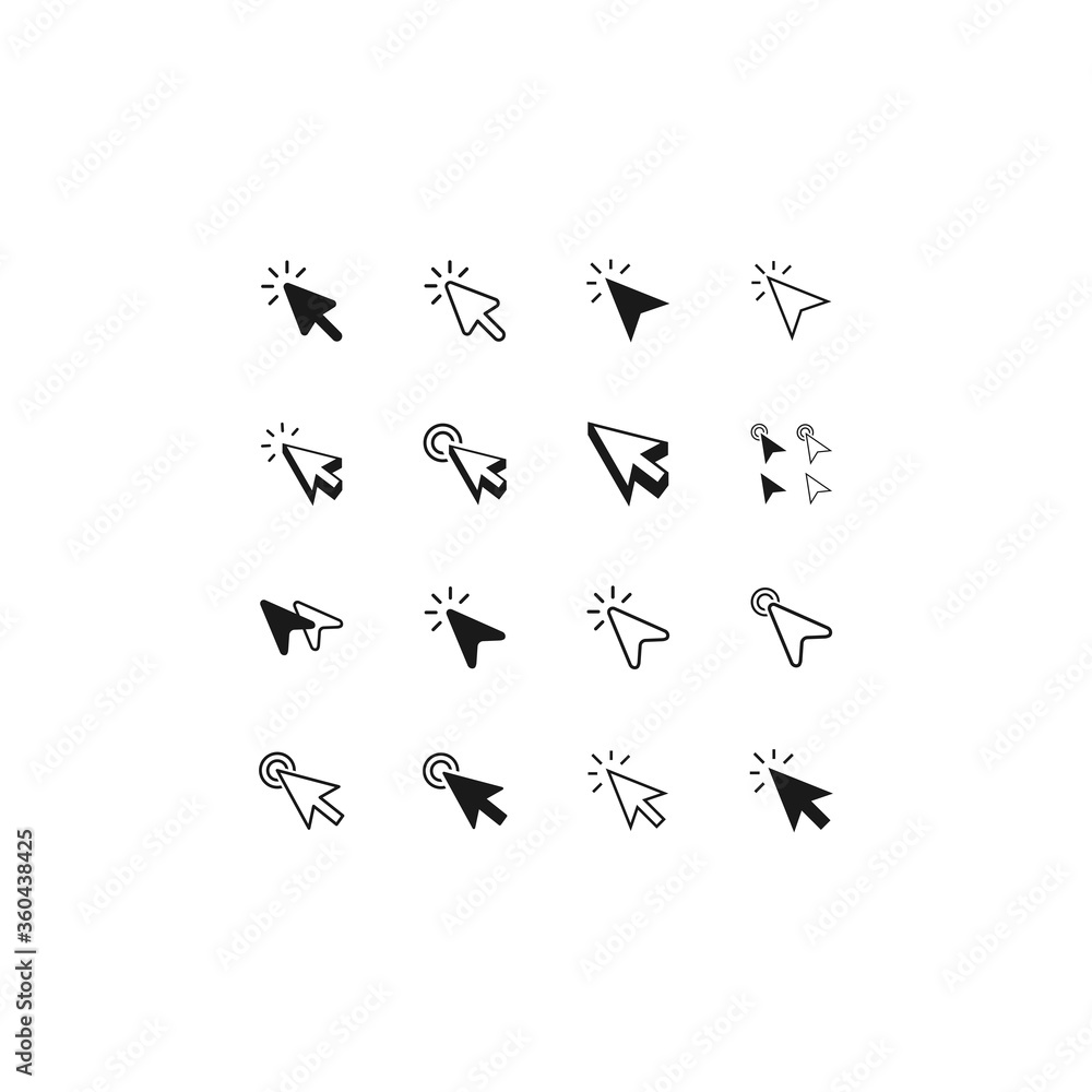 Fototapete cursor pointer icon vector. cursor arrow icons in a trendy flat design