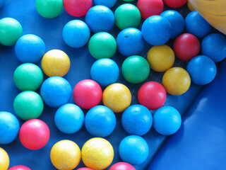 multicoloured rubber balls