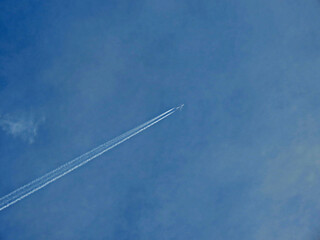 condensation tracks in the sky