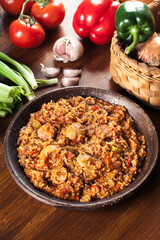 Chicken jambalaya - spicy rice with chicken a nd sausage