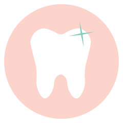medical icon of healthy tooth, vector flat illustration, symbols for web, app or print