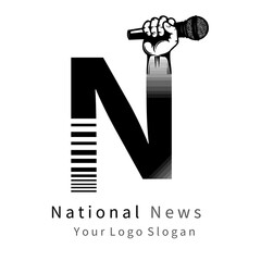 National News N logo vector illustration design