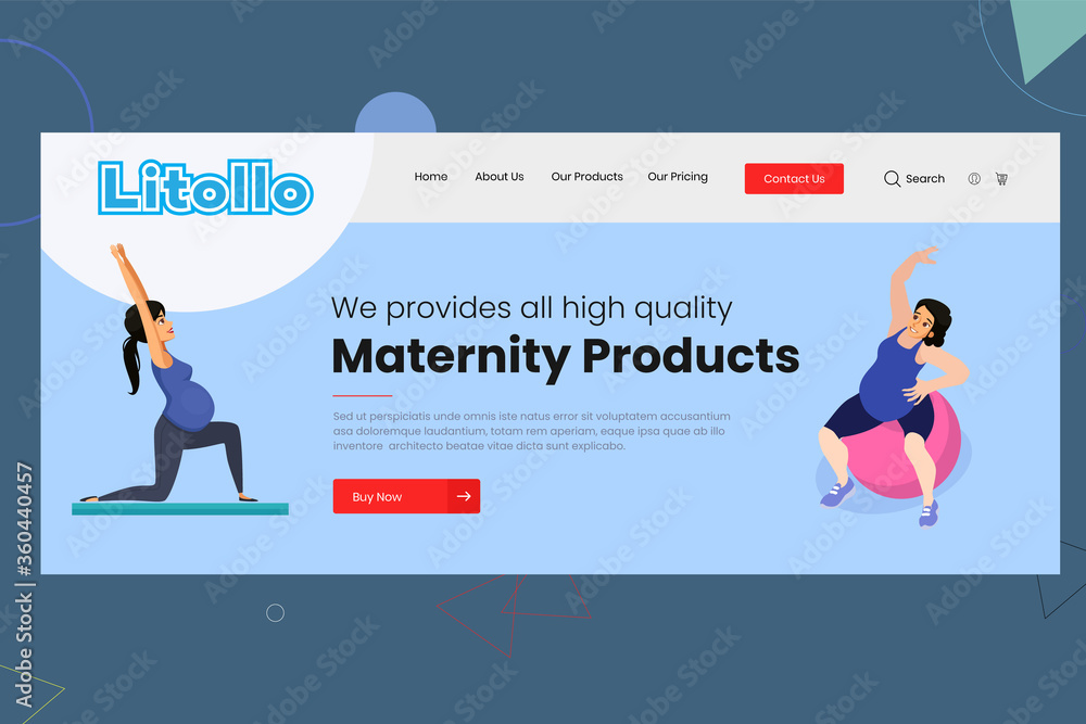 Wall mural website ui template vector illustration design