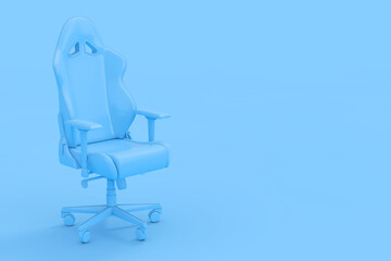 Professional Modern Blue Computer Gaming Armchair as Duotone Style. 3d Rendering