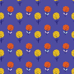 Delicate yellow flowers. graphic print. Small floral pattern