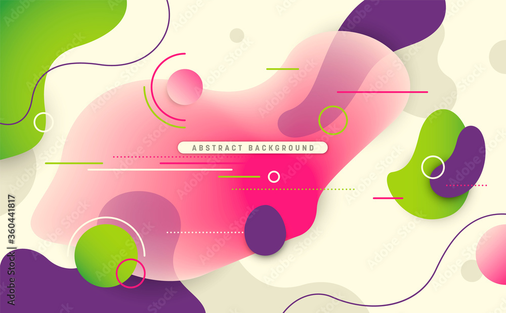 Poster abstract background with various curved shapes. vector illustration.