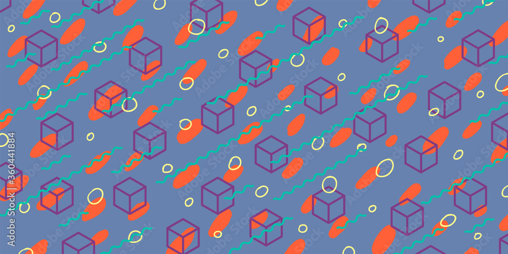Poster pattern design in color with abstract elements. vector illustration.