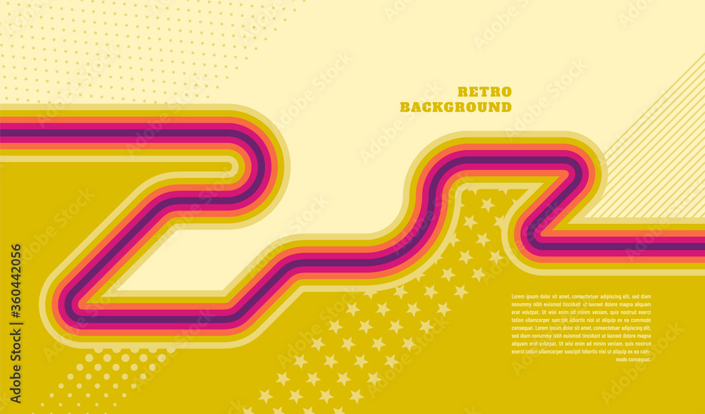 Aufkleber retro futuristic backdrop in abstract style with lines in color. vector illustration.