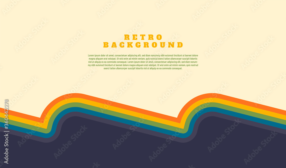 Poster abstract background design in simple retro style with stripes. vector illustration.