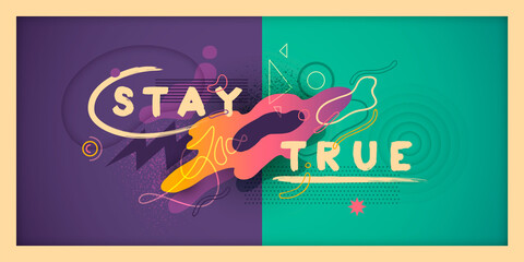 Conceptual youthful banner design, with abstract graphic elements and typography. Vector illustration.