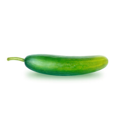 Cucumber green  whole perfect fresh isolated on white background with clipping path. Retouched surface of pickle and bright green color.