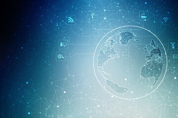 2d illustration world map abstract background