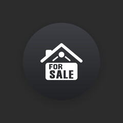 Home For Sale Sign -  Matte Black Web Button