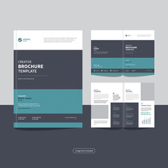 Bi-fold brochure design template for  Corporate, Business, Advertising, Marketing, Agency, Annual report cover, flyer, magazine and Internet business with professional, modern, minimal and abstract
