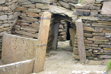 An ancient ruin at Skara Brae, Orkney Islands, Scotland, UK.