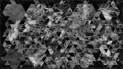 Black and white Geometric pattern with a rough texture background. Background texture wall and have copy space for text. Picture for creative wallpaper or design art work.